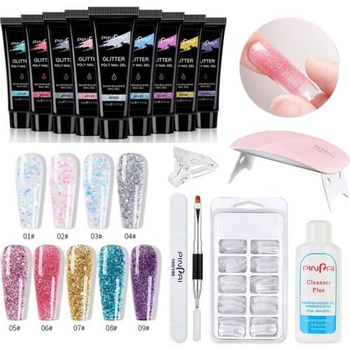 Nail Extension Gel Set Glitter Crystals No Paper Support Solid Glue Model Gel Nail Art Nail Varnish Manicure Nails Gel Polish