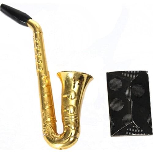 Hot Sale Pipe High-grade Saxophone Mini Portable Smoking Pipes Metal Tobacco Pipe Hookah Gifts Narguile Grinder Smoke