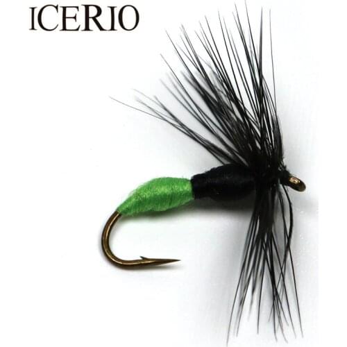 ICERIO 8PCS Green Hard Body Ant Wet Flies Trout Fly Fishing Lures #10