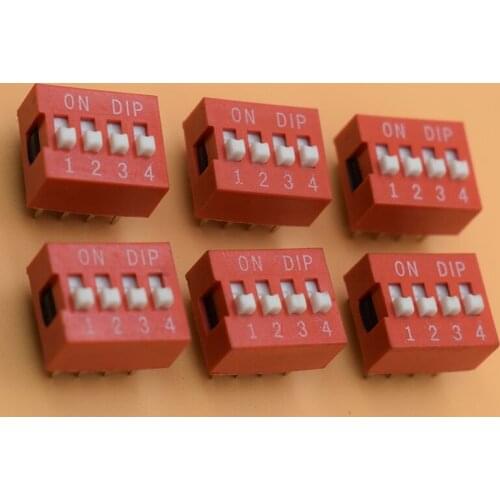 IMC Hot 10 Pcs 2 Row 8 Pin 4P Positions 2.54mm Pitch DIP Switch Red