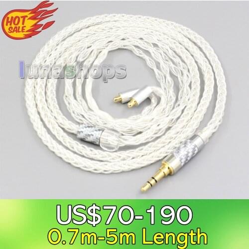 LN007026 3.5mm 4.4mm 99% Pure Silver 8 Core Headphone Earphone Cable For Acoustune HS 1695Ti 1655CU 1695Ti 1670SS