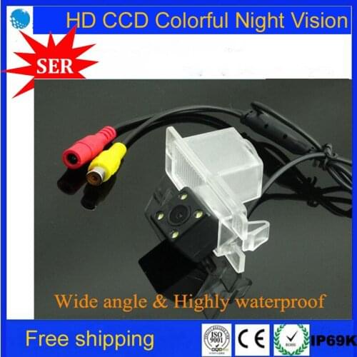Free Ship Highest night vision 4leds CCD HD waterproof backup reverse parking car rear view camera for SsangYong Kyron Rexton II