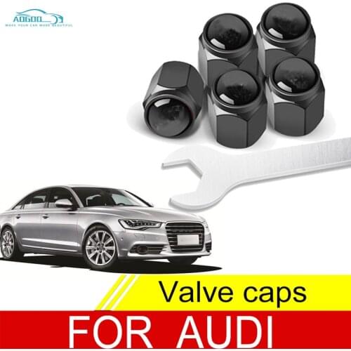 Car Wheel Tire Air Valve Caps Stem Cover with Color Brand Logo For AUDI A3 A4 A5 A6 A7 A8 Q3 Q5 Q7 Auto Accessorier