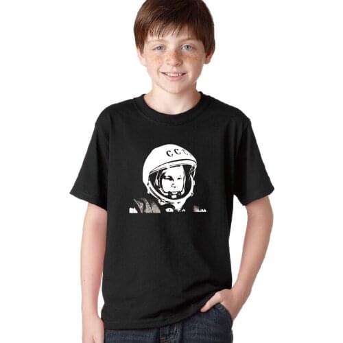 Yuri Gagarin Summer Kids T-Shirt Tribute Soviet Astronaut T-Shirt 100% Premium Cotton CCCP Summer Tee Shirt Childrens Clothes