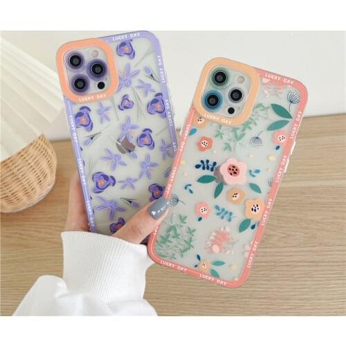 Retro sweet garden Flowers plant art Japanese Phone Case For iPhone 11 12 Pro Max Xs Max XR XS 7 8 Plus X 7Plus case Cute Cover