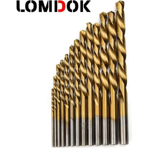 LOMDOK 13pc twist hss drill set drilling bit tool steel metal metric 1.5mm-6.5mm EN0728 Use With Electric Drills