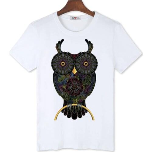 2021 cool owl printing cartoon art work t shirts modal brand new original fashion trend shirts for men