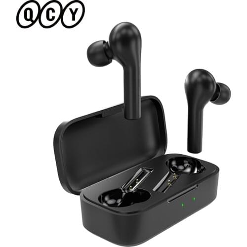ORIGINAL QCY T5S Wirless Bluetooth Headphones In-ear Sports Running Headsets APP Intelligent Control Long Battery BLACK