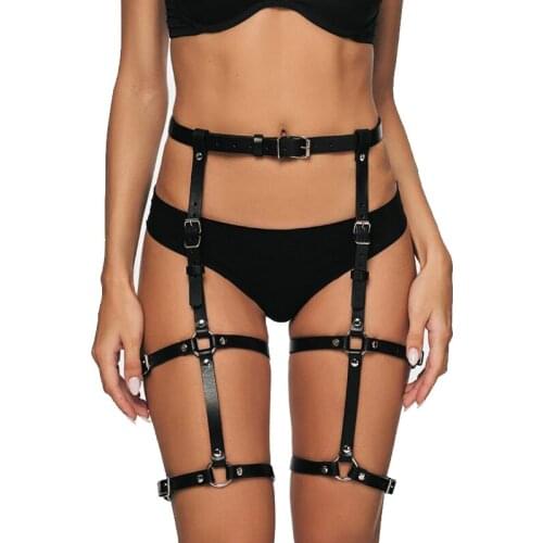 PICY Sexy Women Leather Belt Leather Leg Harness Belts Thigh Harness Women Body Sword Belt Sexy Lingerie Gothic Suspenders Bdsm
