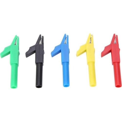 P2007 Fully Insulated Plug-in Alligator Clips 15A300V for 4mm Banana Plug Nickel plated brass, PA Alligator Clips 5Pcs/Lot