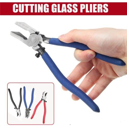 Non-slip Handle Breaking/Cutting Glass Pliers Stained Glass Tools Flat End Glass Pliers Flat Glass Trimming Pliers Hand Tool