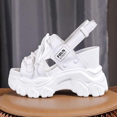 Sandals Women Platform Shoes 2021 Summer Open Height Increasing 11Cm High Heel Ladies Sandal Wedges Chunky Shoes Sandalias Mujer