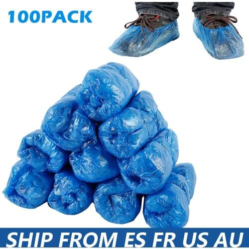 300PCS Blue Plastic Disposable Shoe Covers Rain Outdoor Carpet Waterproof Shoe Cover Dispenser Cycling Overshoes Protector