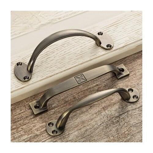 Antique Metal Door Handles Bronze Drawer Pulls Modern Kitchen Cabinet Handles and Knobs Furniture Handles Hardware Fittings
