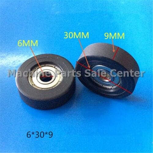 SWMAKER Free shipping 6*30*9 mm F type idler pulley ball bearings bearing 626 POM flat slide wheel Good Quality black