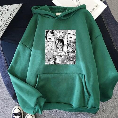 Hentai Hoodies Anime Girl Ahegao Print Streetwear Men Women Fashion Sweatshirts Hoodie Harajuku Tops Tracksuits Unisex Clothing
