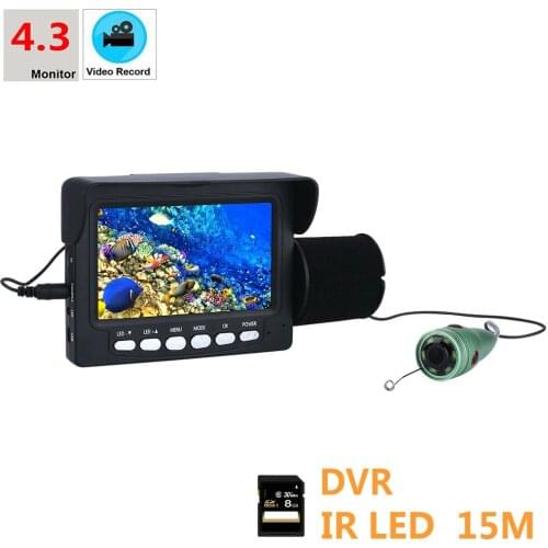 GAMWATER 4.3" Inch DVR Recorder 1000tvl Underwater Fishing Video Camera Kit 6 PCS LED IR Lights 15M