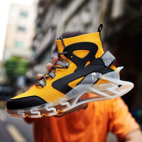 High Top Men Sneakers Blade Sole Casual Running Shoes Fashion Male Sports Shoes Breathable Adult Trainers Footwear Comfortable