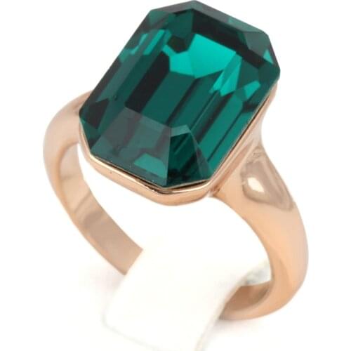 Top Quality Big Crystal Elegant Rose Gold Color Ring Crystals From Austria Full Sizes ZYR276 ZYR318