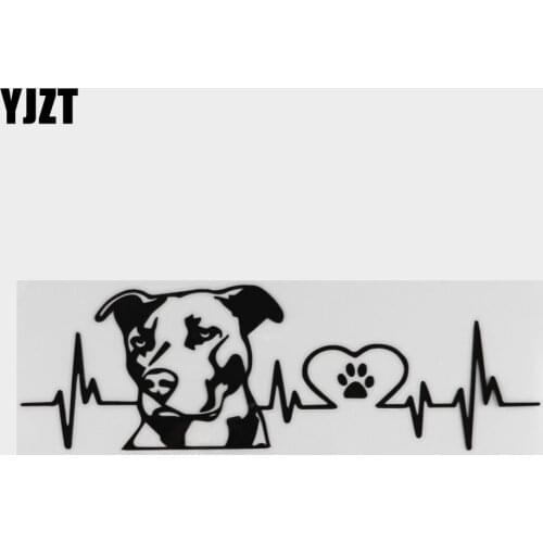 YJZT 20CM*6.7CM Personality Pitbull Love Car Styling Car Sticker Decoration Black/Silver C2-3262