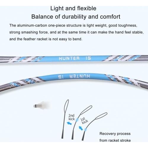 1 Set Practical Attack Type Badminton Rackets Anti-skid Grip Handle Badminton Racquet Set Long Lasting for Home