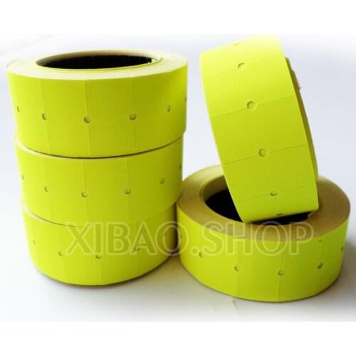 10 Rolls of Yellow Price Gun Paper Tag Mark Sticker Supermarket Labels Self-adhesive For MX-5500 Gun Labeller,free shopping']