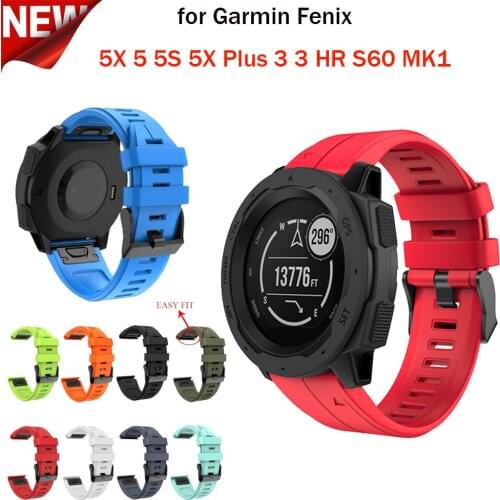 26/22/20mm Watchband For Garmin Fenix 6 6S 6X Pro 5 5X 5S 5S Plus 3HR 935 Silicone Band Fenix6 Fenix5 Watch Quick Release Strap