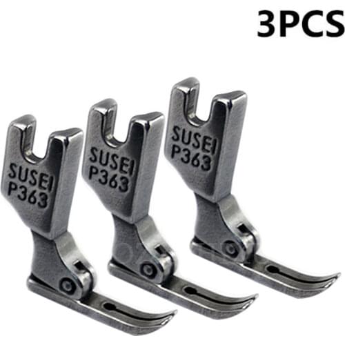 3PCS Industrial Sewing Machine Presser Foot Stainless Steel Narrow Zipper Presser Foot P363 for Brother Juki costura AA7182-3