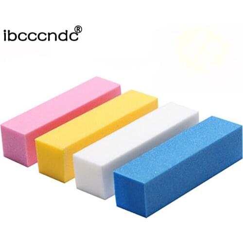 4Pcs/Lot Random Color Sanding Sponge Nail File Buffer Block for UV Gel Polish DIY Nail Art Manicure Pedicure