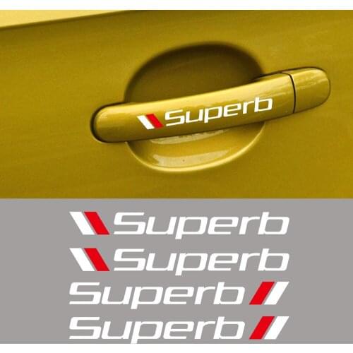 4PCS For SKODA superb door handle car stickers car door decal decoration