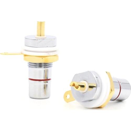 4pcs Rhodium Plated RCA Socket RCA female Panel Mount plug Audio Terminal RCA Panel Mount Chassis