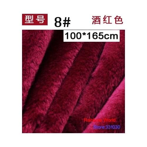 8# wine red 8mm Minky fleece plush PV velvet fabric velboa for DIY Stuffed toys blankets animal dog house(100*165cm)