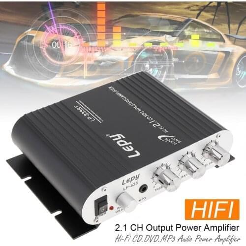 838BT 2.1CH Remote Control Bluetooth HI-FI Car Audio Subwoofer Amplifier FM Radio Player Support SD / USB /DVD/MP3 for Car Home