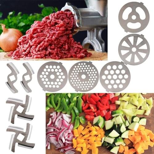 9PCS Replaceable Meat Grinder Cutter 3-8 mm Food Meat Grinder Cutter Plate Discs for Grinding Meat Vegetables Hard Cheese