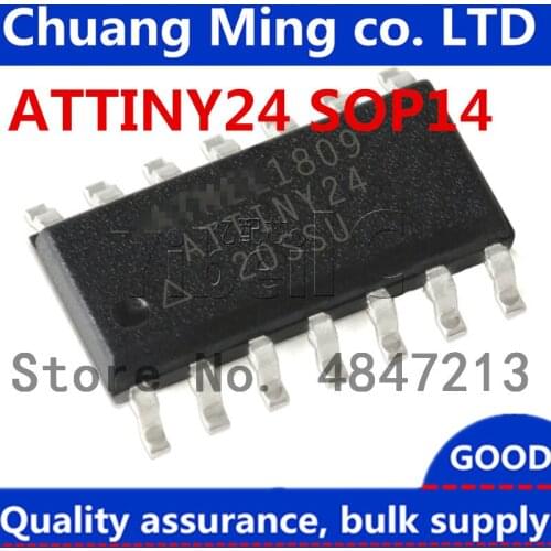 Free Shipping 50pcs/lots ATTINY24A-SSU ATTINY24-20SSU ATTINY24A ATTINY24 SOP-14 IC In stock