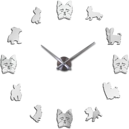 Big 3d diy wall clock wall stickers home decoration mirror effect Brief style still life diy quartz