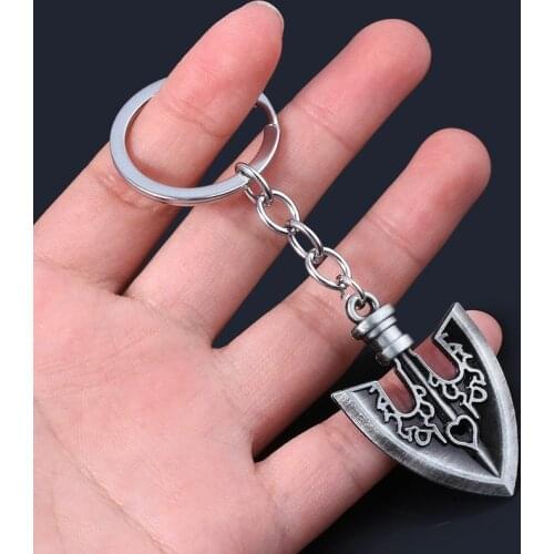 JOJOS Bizarre Adventure Killer Queen Arrow Keychain Kira Yoshikage Cosplay Key Chain for Women Men Car Keyring