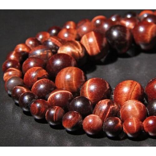 Wholesale Natural Stone Beads brown Red Tiger Eye beads handmade Agat Round smooth Loose Beads For Jewelry Making 15.5" 6 -12 mm