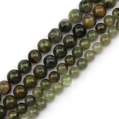 8mm 10mm natural green Rutilated quartz beads natural GEM stone beads DIY loose beads for jewely making strand 15" wholesale