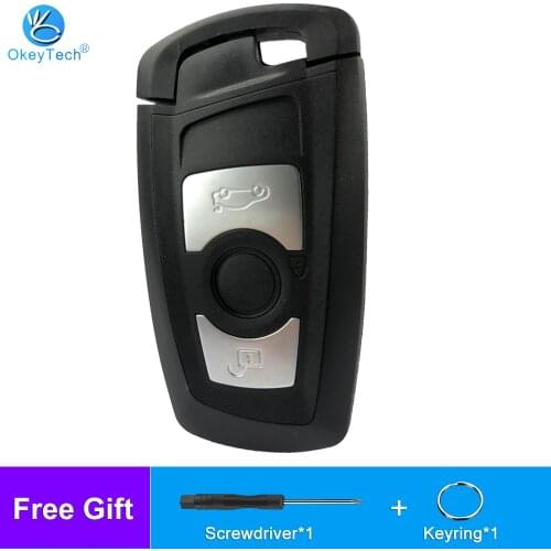 OkeyTech 3 Buttons Remote Smart Car Key Shell For BMW 1 3 5 6 7 Series X3 X4 Key Fob Replacement Protector Case