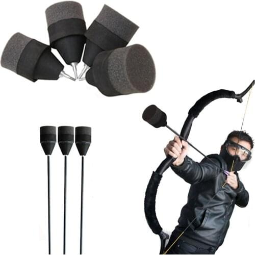 6/12pcs Black Soft Sponge Arrow Head Foam Shooting Arrowhead Game Practice Tips for Archery Bow CS Shooting