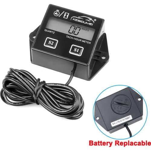 Digital Tachometer Engine Tach Hour Meter Gauge Inductive battery changeable For Boat Motocross 2 4 Stroke Engine LCD Display