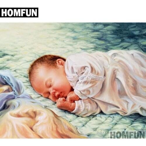 HOMFUN Full Square/Round Drill 5D DIY Diamond Painting "cute baby" Embroidery Cross Stitch 5D Home Decor Gift A06376
