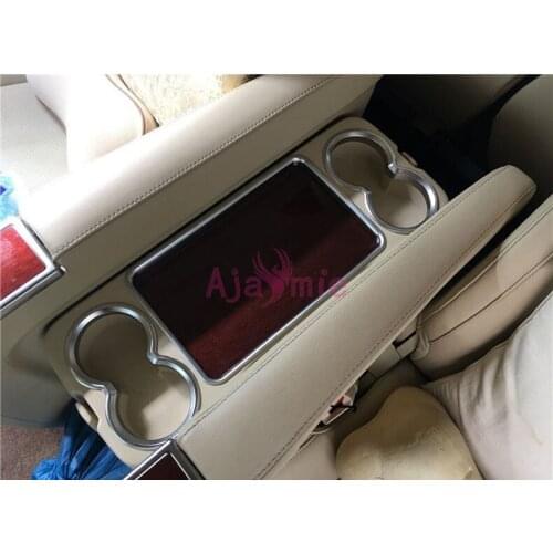 Chrome Car Styling Rear Seat Water Cup Holder Overlay Trim Panel Frame 2016-2019 For Toyota VELLFIRE 30 Alphard Accessories