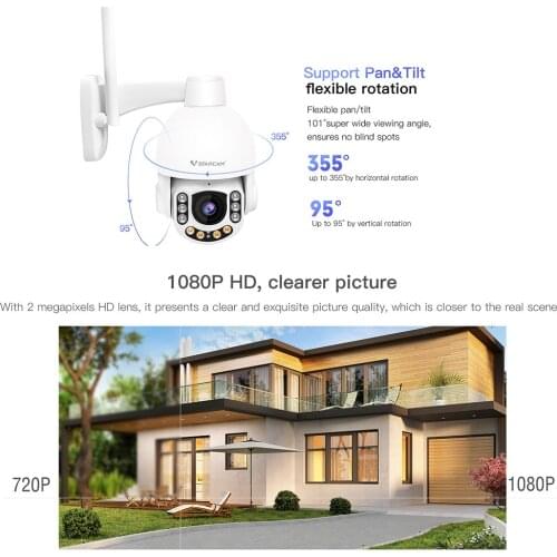 Vstarcam Wireless 5X Optical Zoom 1080P Outdoor Wifi Camera IP Camera IP66 Waterproof CCTV Security Camera Audio Auto Tracking