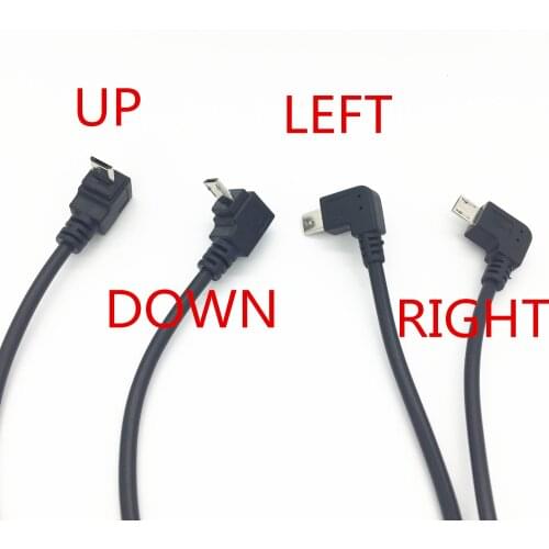 USB 2.0 A Male To Left Right 90 Degree Angle Micro 5 Pin Cable for Htc Samsung Huawei Xiaomi LG