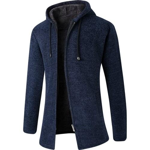 Cardigan 2021 Long Sleeves Solid Mens Fashion Sweaters Coat Thick Casual Slim Classic Keep Warm Male Spring Autumn Hats Brand