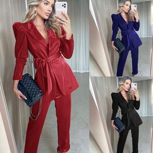 Uniform Blazer and Pencil Pant Office Lady Suit Work Pant Suits 2 Piece Set for Women Business Interview Suit Set