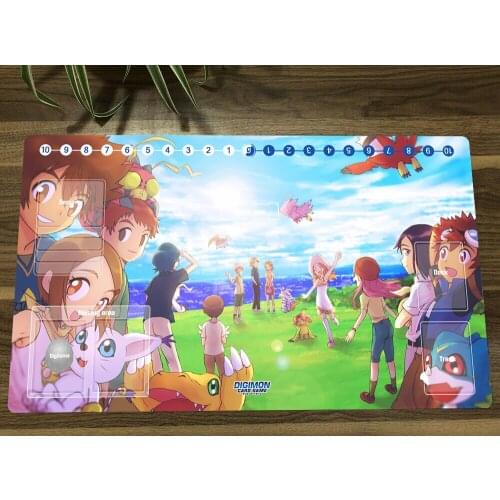 Anime Digimon Adventure Duel Playmat Trading Card Game Mat DTCG CCG Mat TCG Desk Work Play Pad Anti-Slip Mouse Pad Free Mat Bag
