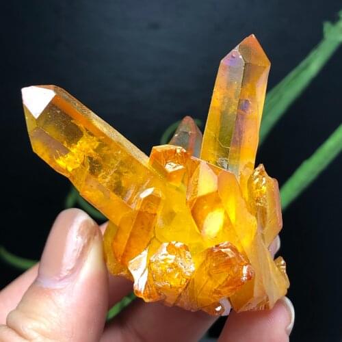 Beautiful Aura Crystal Cluster Angel Aura Titanium Quartz Crystal Specimen Minerals Reiki Healing Chakra